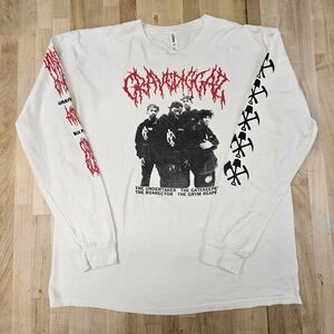 VTG Gravediggaz HIP HOP white Long Sleeve T-shirt Unisex X-Large